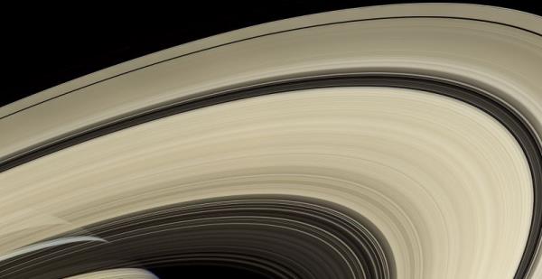 Close-up view of Saturn